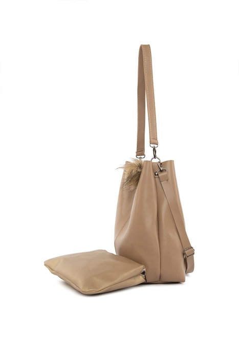 Zoozie Bags Bolso Bandolera Midi Visón con Flecos